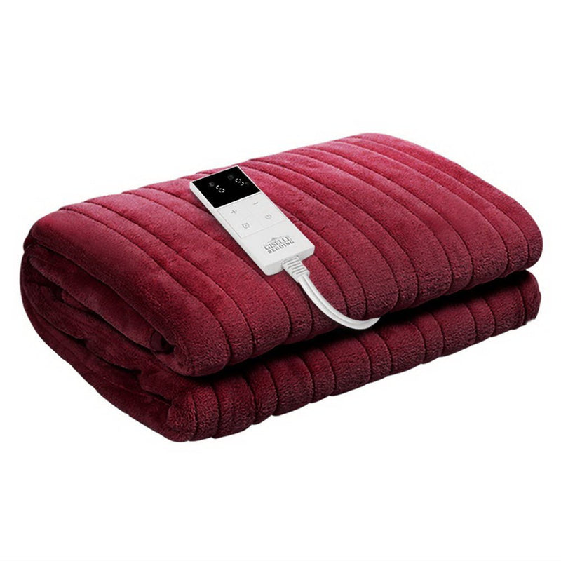 Electric Throw Blanket - Burgundy - Bedzy Australia