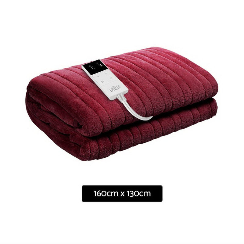 Electric Throw Blanket - Burgundy - Bedzy Australia