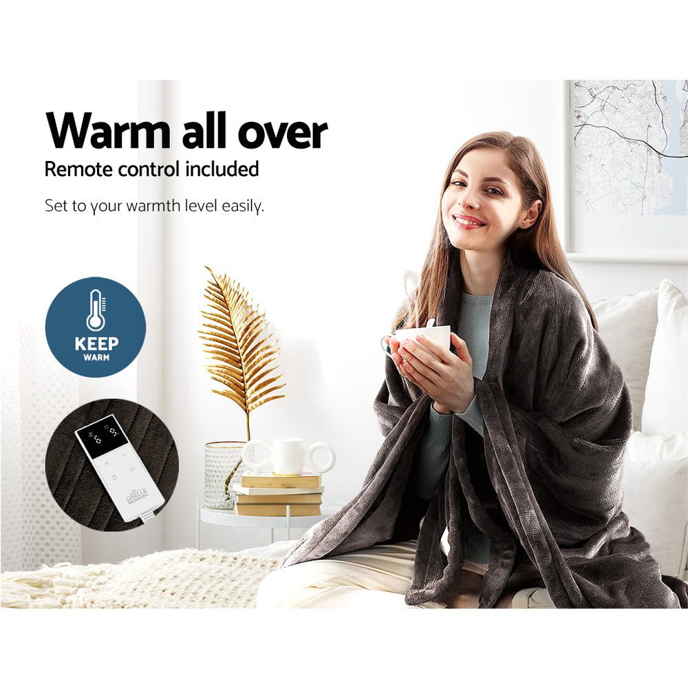 Electric Throw Blanket - Chocolate - Bedzy Australia