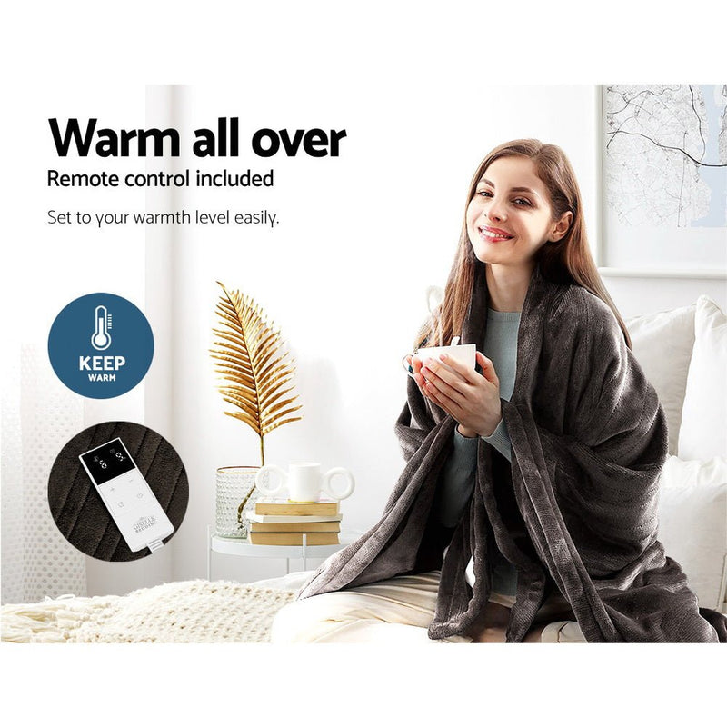 Electric Throw Blanket - Chocolate - Bedzy Australia