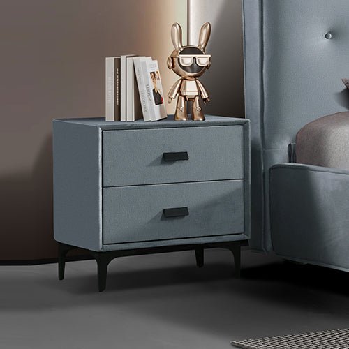 Estella Bedside Table MDF Construction Fabric Upholstery Iron Feet - Furniture > Bar Stools & Chairs > Arm Chairs & Recliners - Bedzy Australia