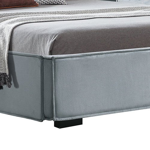 Estella Queen Bed Frame Fabric Upholstery KD Slat in Black - Furniture > Bar Stools & Chairs > Arm Chairs & Recliners - Bedzy Australia