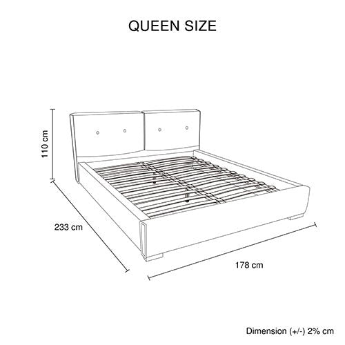 Estella Queen Bed Frame Fabric Upholstery KD Slat in Black - Furniture > Bar Stools & Chairs > Arm Chairs & Recliners - Bedzy Australia