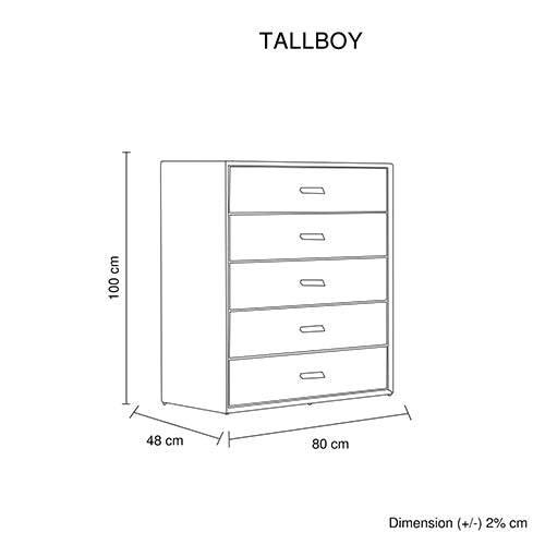 Estella Tallboy MDF Construction Fabric Upholstery Iron Feet - Furniture > Bedroom > Beds & Bed Frames - Bedzy Australia