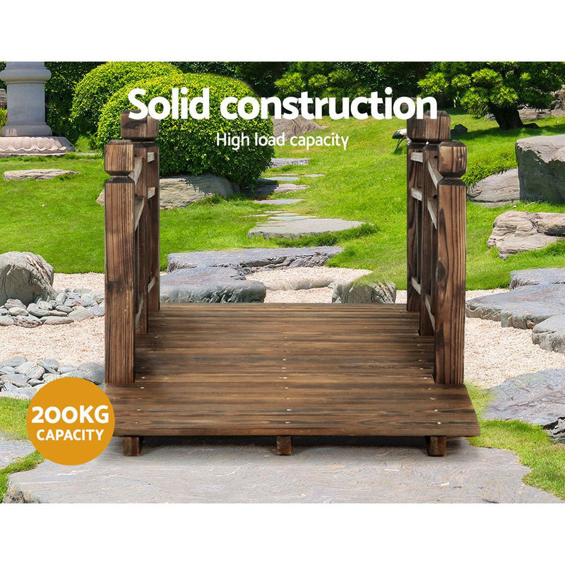 Garden Decor Outdoor Ornament Wooden Bridge 150cm - Furniture > Outdoor - Bedzy Australia
