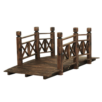 Garden Decor Outdoor Ornament Wooden Bridge 150cm - Furniture > Outdoor - Bedzy Australia