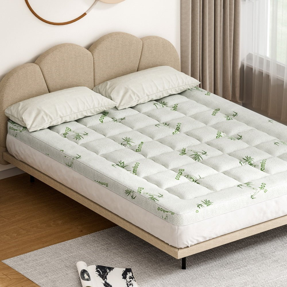 Bamboo Pillowtop Mattress Topper Queen Plush Comfort