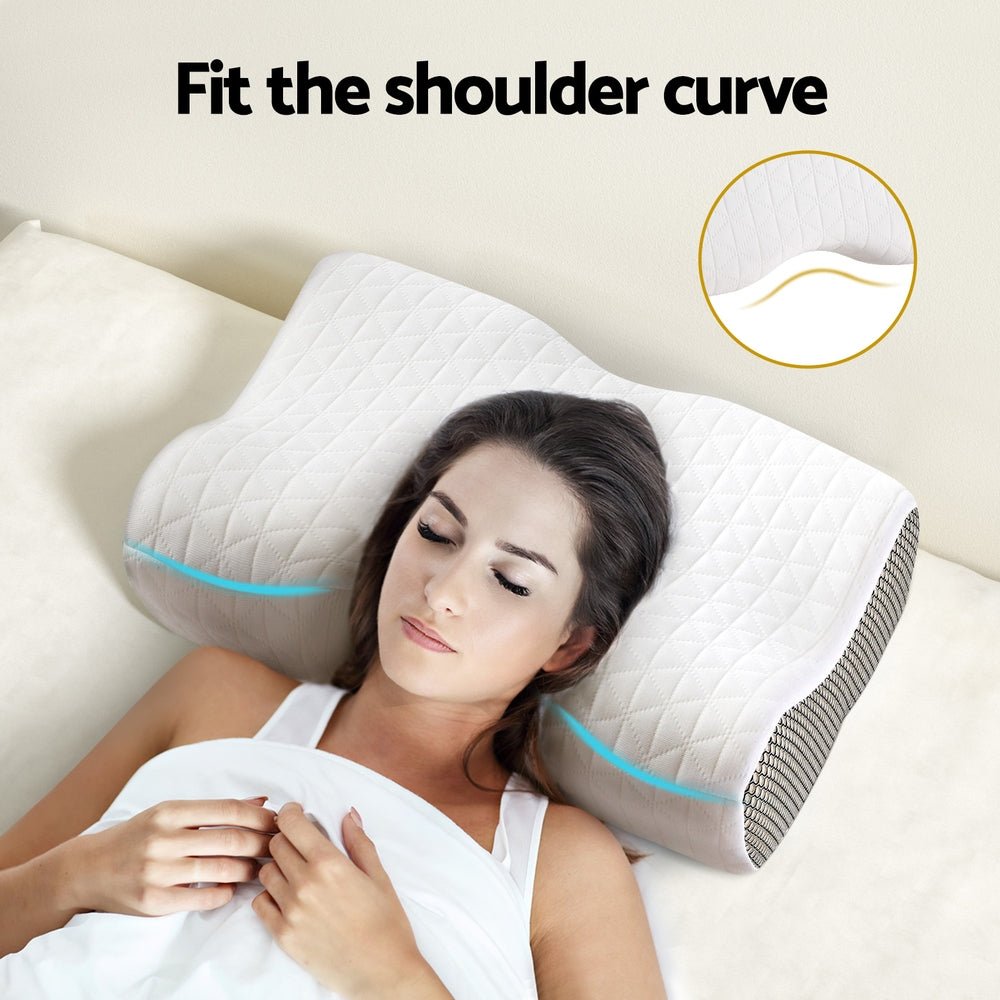 Giselle Memory Foam Pillow Contour Neck - Home & Garden > Bedding - Bedzy Australia