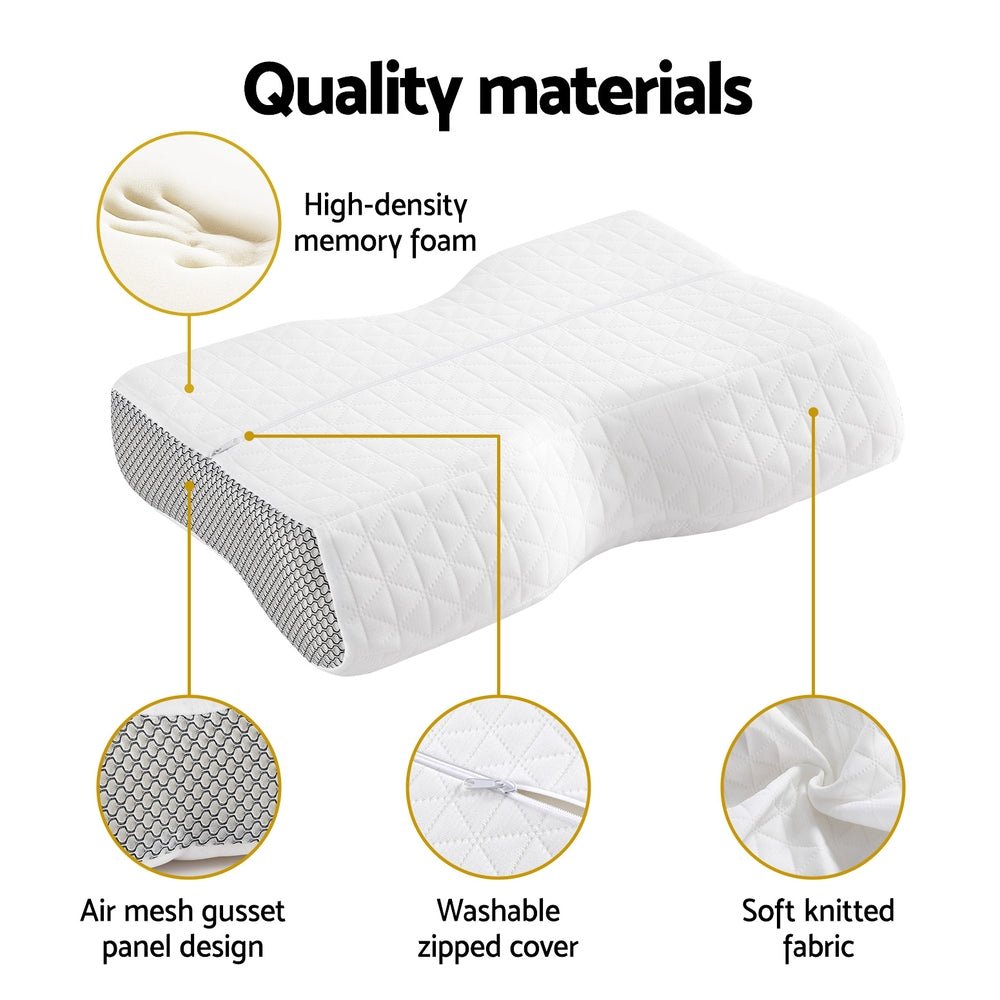 Giselle Memory Foam Pillow Contour Neck - Home & Garden > Bedding - Bedzy Australia