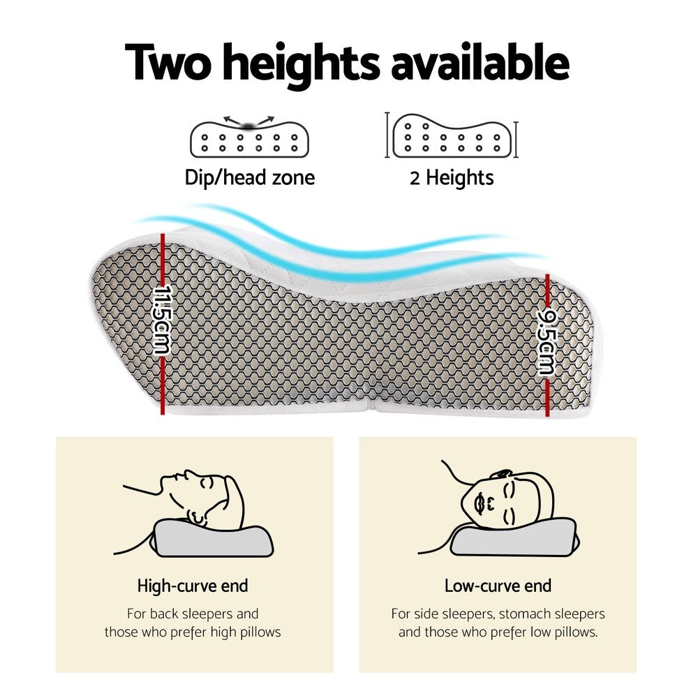 Giselle Memory Foam Pillow Contour Neck - Home & Garden > Bedding - Bedzy Australia