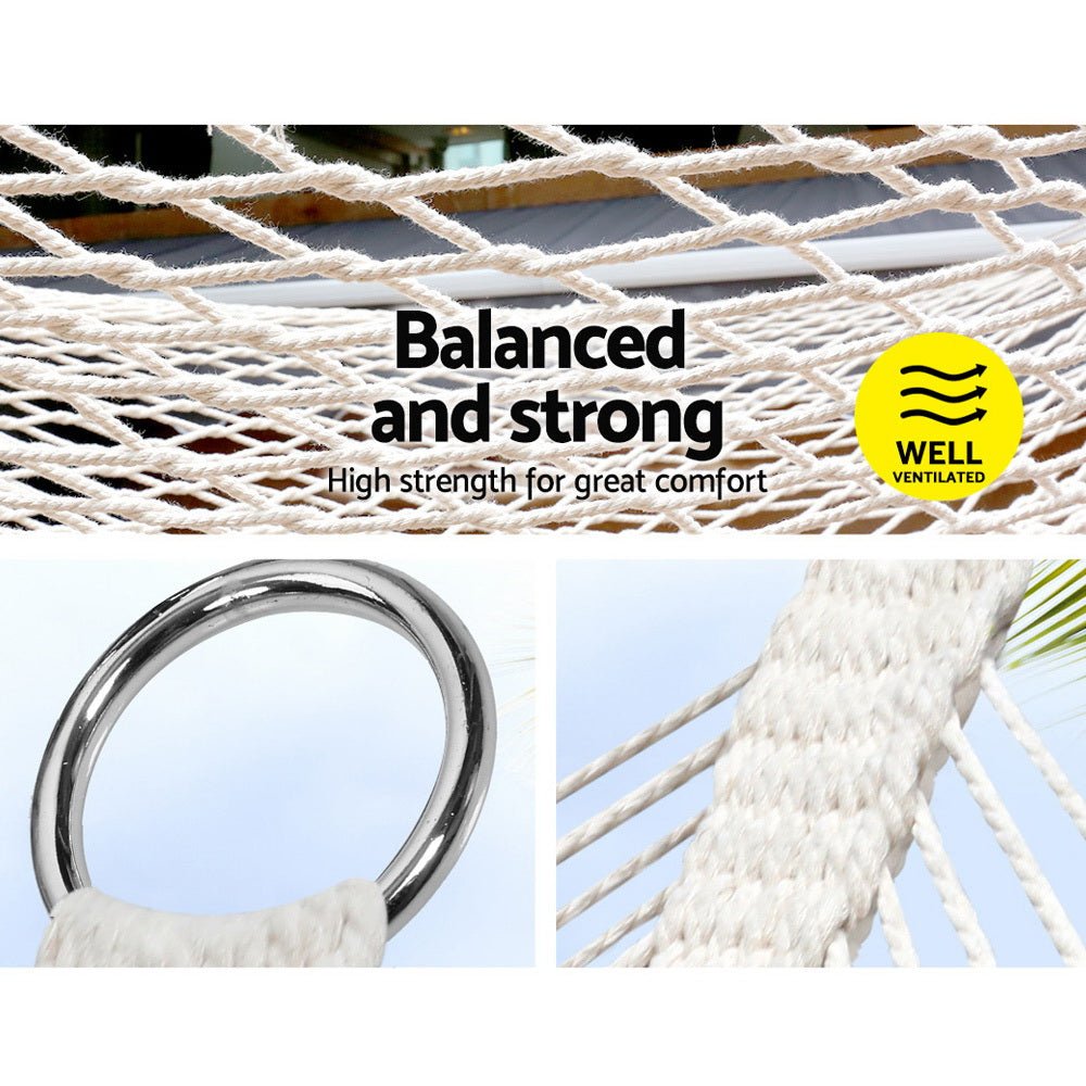 Hammock Bed Outdoor Chair Camping Hanging Hammocks Mesh 2 Person - Home & Garden > Hammocks - Bedzy Australia