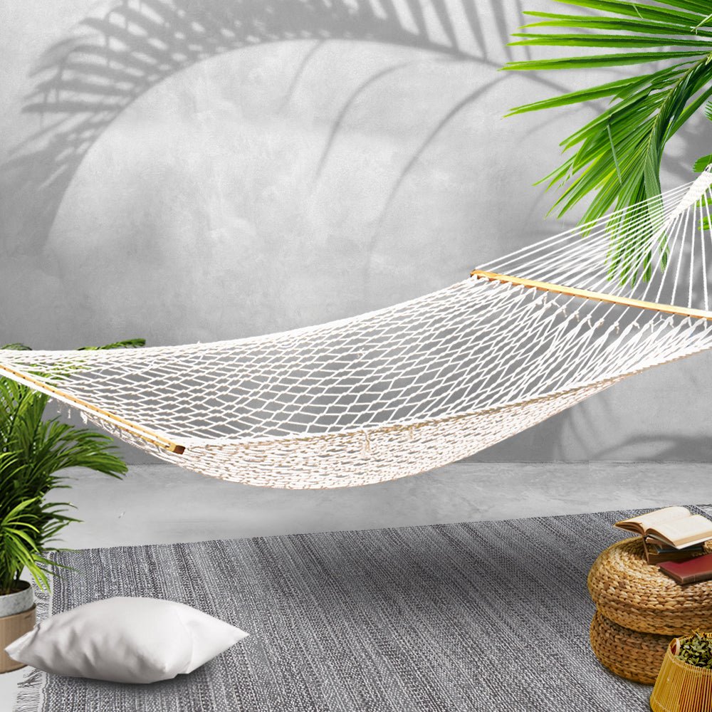 Hammock Bed Outdoor Chair Camping Hanging Hammocks Mesh 2 Person - Home & Garden > Hammocks - Bedzy Australia