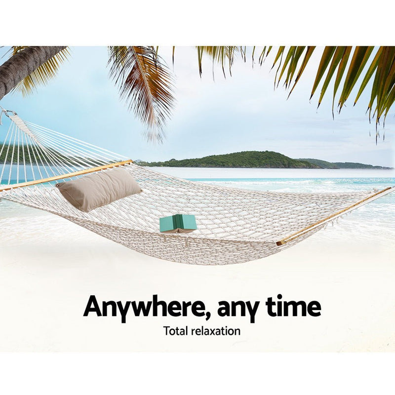 Hammock Bed Outdoor Chair Camping Hanging Hammocks Mesh 2 Person - Home & Garden > Hammocks - Bedzy Australia