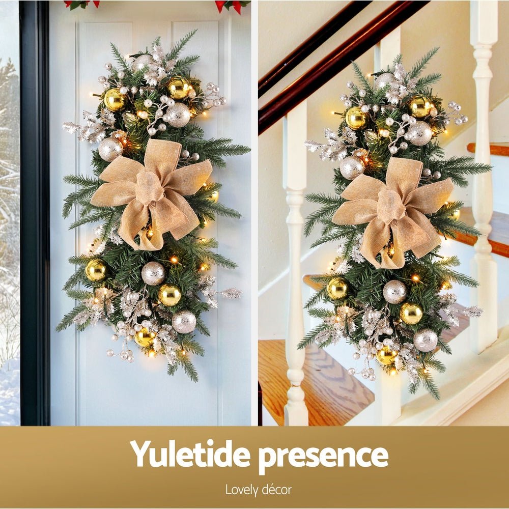Hanging Christmas Garland 45cm Staircase Door Party Decor - Occasions > Christmas > Christmas Wreaths & Garlands - Bedzy Australia