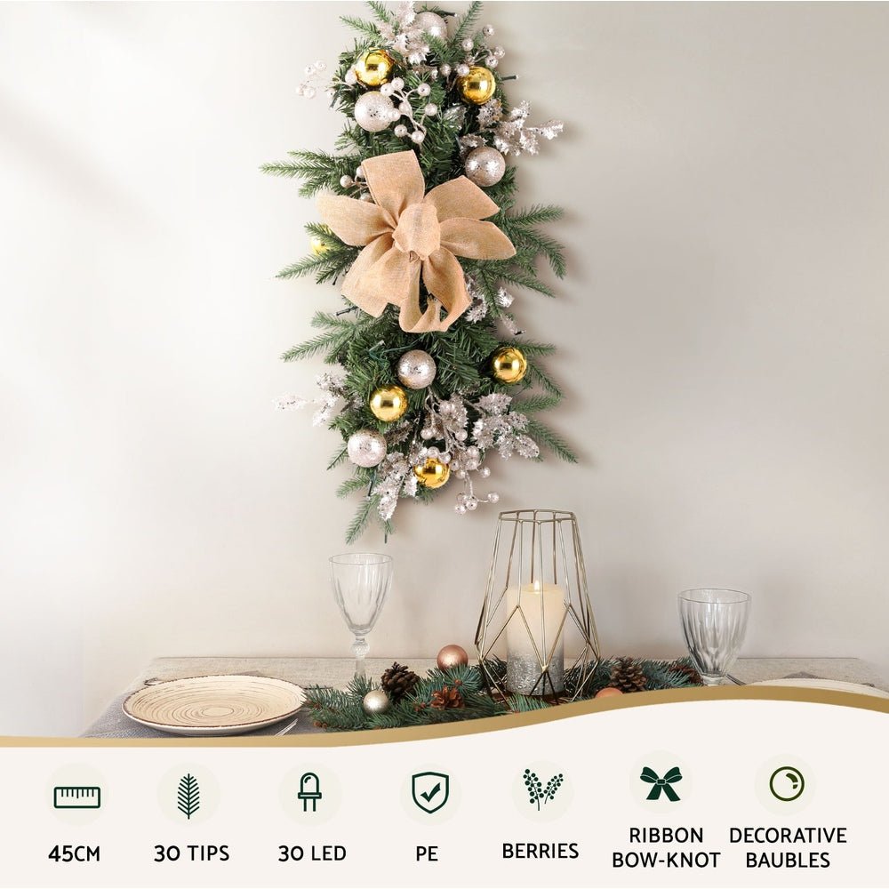 Hanging Christmas Garland 45cm Staircase Door Party Decor - Occasions > Christmas > Christmas Wreaths & Garlands - Bedzy Australia