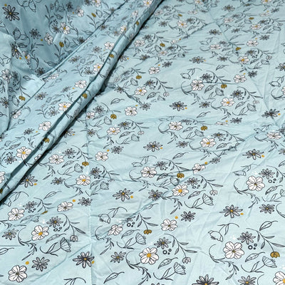 Hotel Living 3 Pce Light Weight Comforter Set Queen/King Corbett Floral Blue - Home & Garden > Bedding - Bedzy Australia