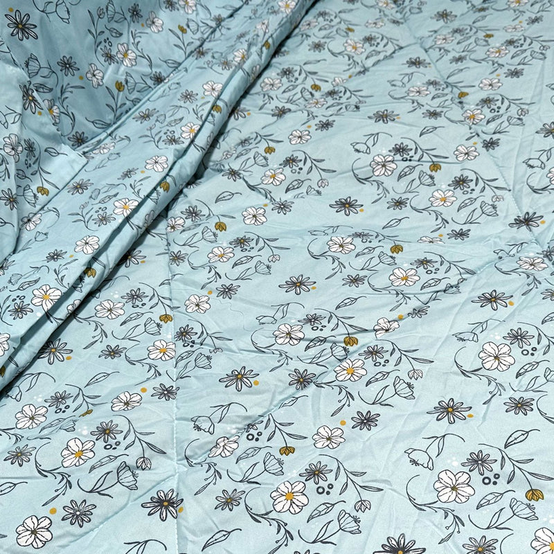 Hotel Living 3 Pce Light Weight Comforter Set Queen/King Corbett Floral Blue - Home & Garden > Bedding - Bedzy Australia