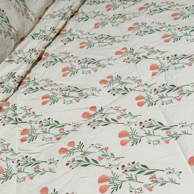 Hotel Living 3 Pce Light Weight Comforter Set Queen/King Corbett Floral Coral - Home & Garden > Bedding - Bedzy Australia