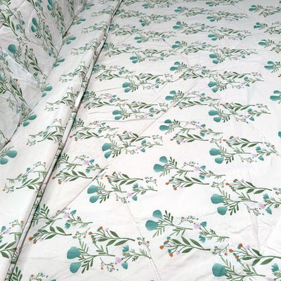 Hotel Living 3 Pce Light Weight Comforter Set Queen/King Corbett Floral Teal - Home & Garden > Bedding - Bedzy Australia