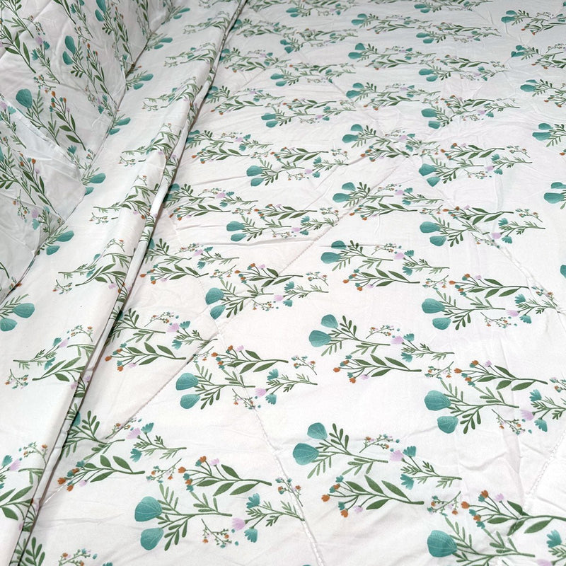 Hotel Living 3 Pce Light Weight Comforter Set Queen/King Corbett Floral Teal - Home & Garden > Bedding - Bedzy Australia