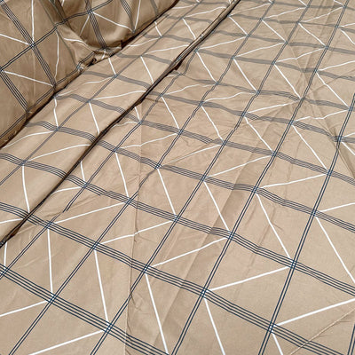 Hotel Living 3 Pce Light Weight Comforter Set Queen/King Oscar Chevron Checkers - Home & Garden > Bedding - Bedzy Australia