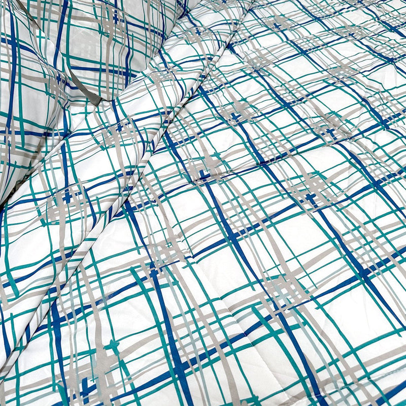 Hotel Living 3 Pce Light Weight Comforter Set Queen/King Oscar Crisscross - Home & Garden > Bedding - Bedzy Australia