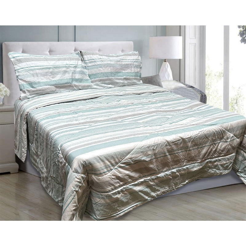 Hotel Living 3 Pce Light Weight Comforter Set Queen/King Oscar Mosaic - Home & Garden > Bedding - Bedzy Australia