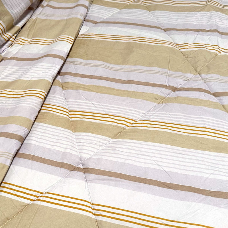 Hotel Living 3 Pce Light Weight Comforter Set Queen/King Oscar Stripes - Home & Garden > Bedding - Bedzy Australia