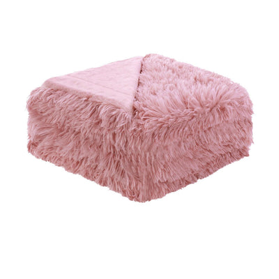 Hotel Living Soft Shaggy Long Hair Blanket King Pink - Home & Garden > Bedding - Bedzy Australia