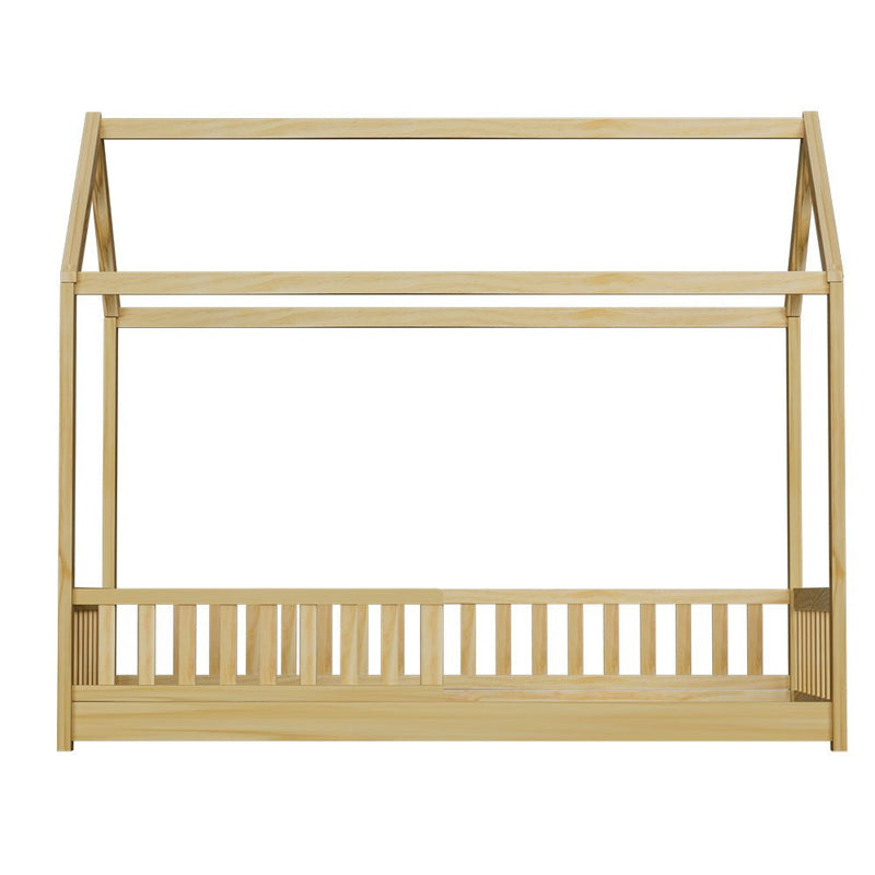 House Style Kids Single Bed Frame - Oak - Furniture > Bedroom - Bedzy Australia