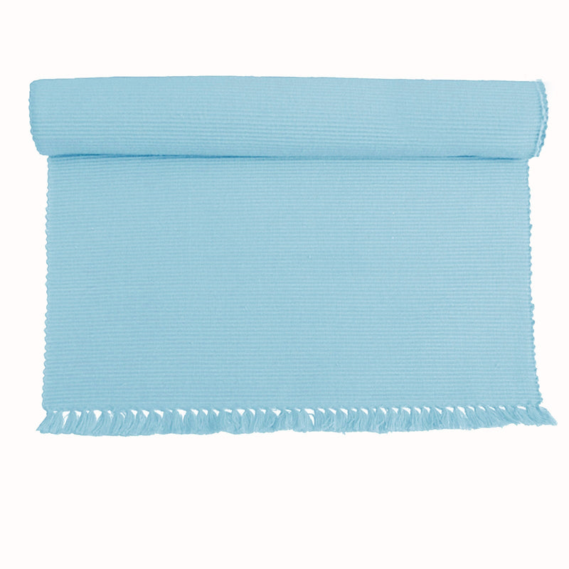 Hoydu Set of 2 - Cotton Ribbed Table Placemats Sky Blue - Home & Garden > Kitchenware - Bedzy Australia