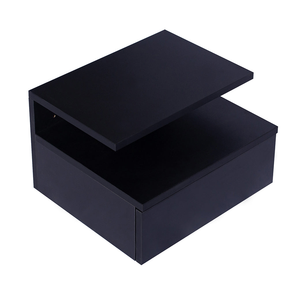 Levede 2x Bedside Tables Side Table Black-1954802716459012096