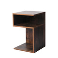 Set of 2 Industrial Bedside Tables with Open Shelves - Oak
