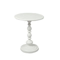 Vintage Round Steel Side Table - White