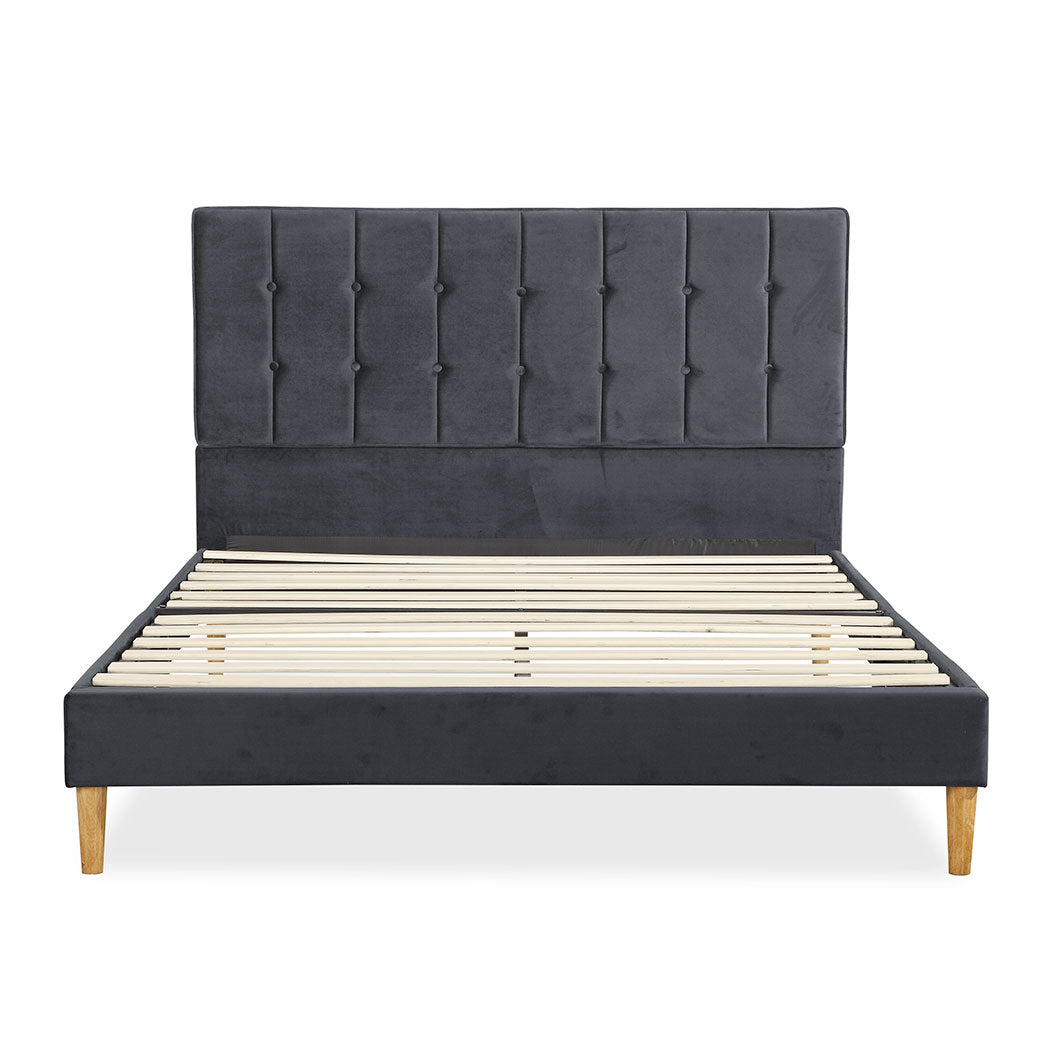 Levede Fabric Bed Frame Double Mattress Grey-1954802926509756417
