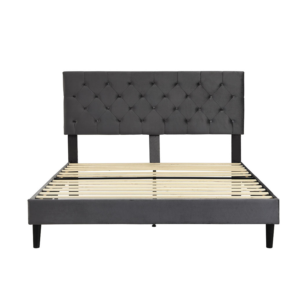 Levede Bed Frame Queen Size Mattress Grey-1910113210292375553