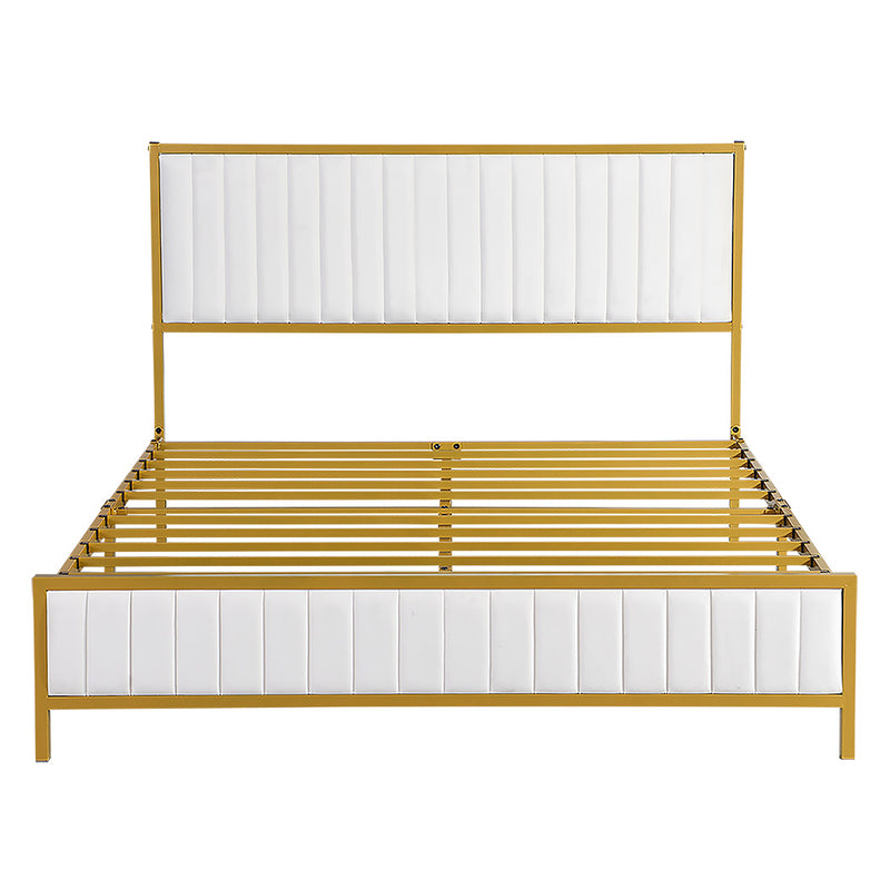 Levede Metal Bed Frame Under Bed Storage Queen Beige-1954802450573692929