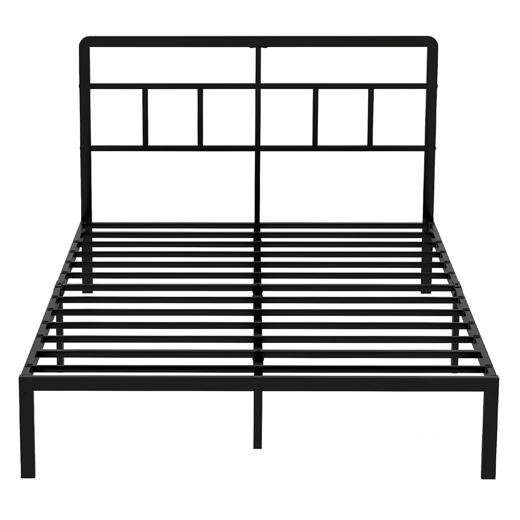 Levede Double Bed Frame Metal Base Platform Headboard Heavy Duty Mass Storage-2102558126015385601