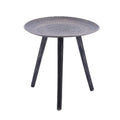 Retro Side Table with Solid Wood Legs - Black & Bronze