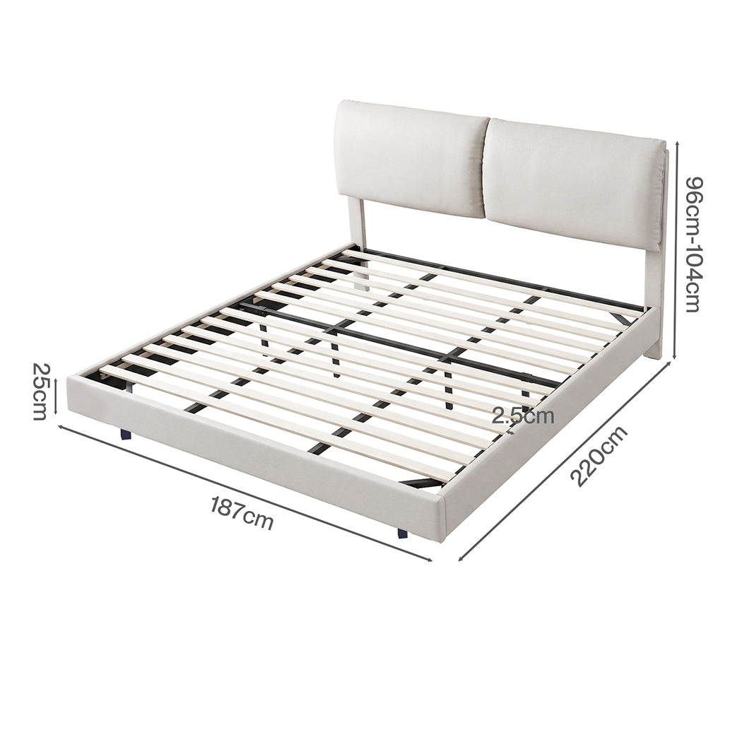 Levede Floating Bed Frame With RGB LED Light Headboard Base Platform King-2109793967049674754