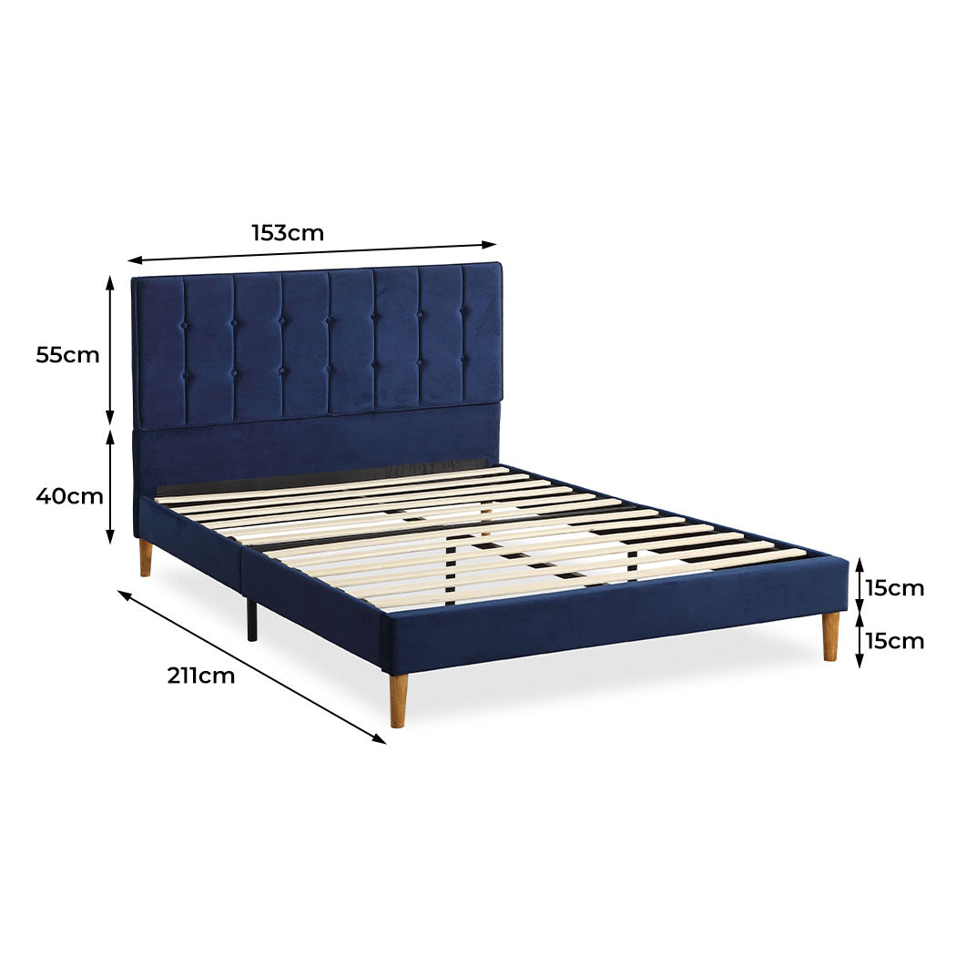 Levede Bed Frame Queen Size Mattress Blue-1954802926723665922