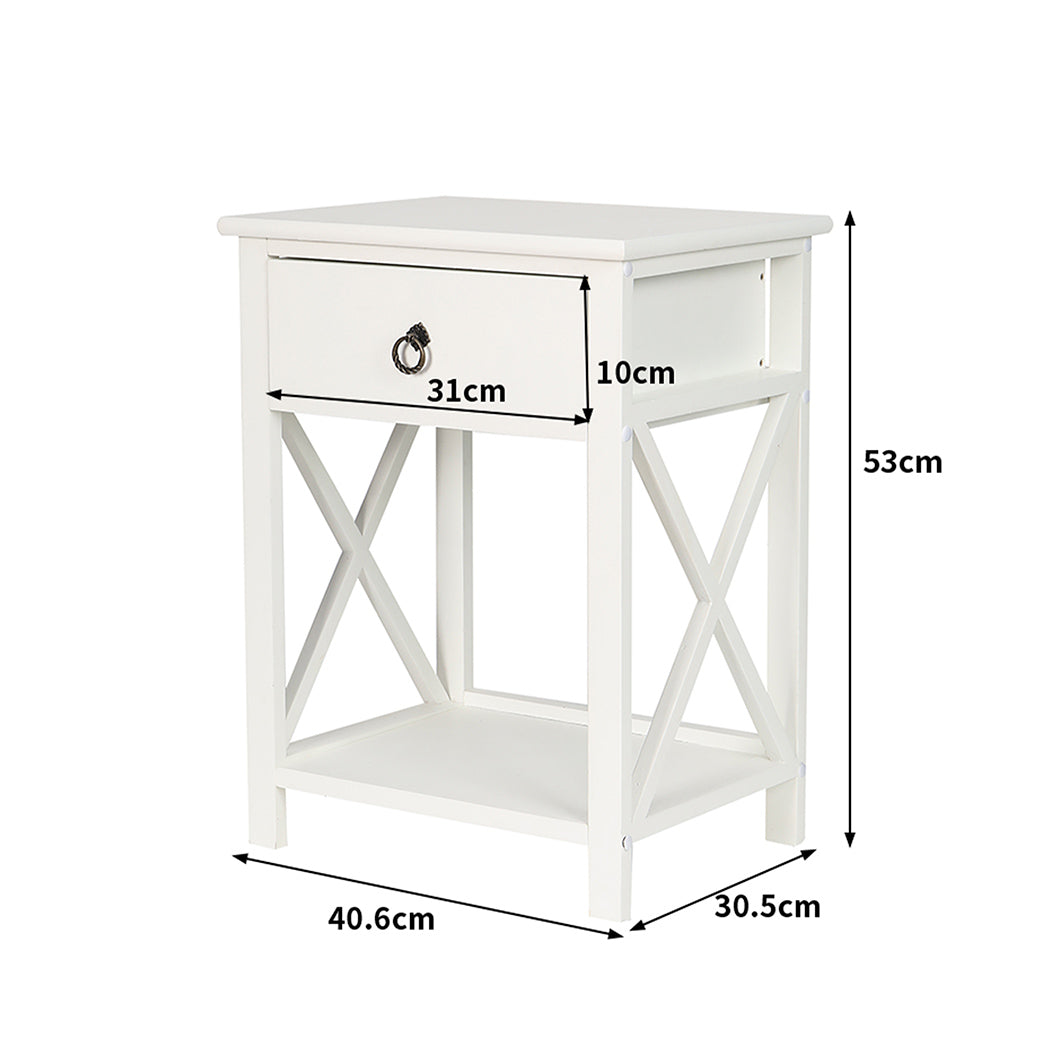 Levede 1x Bedside Tables Drawers Side-1954802691104444418