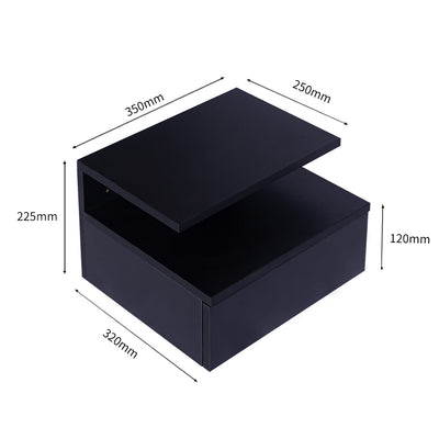 Levede 2x Bedside Tables Side Table Black-1954802716459012098