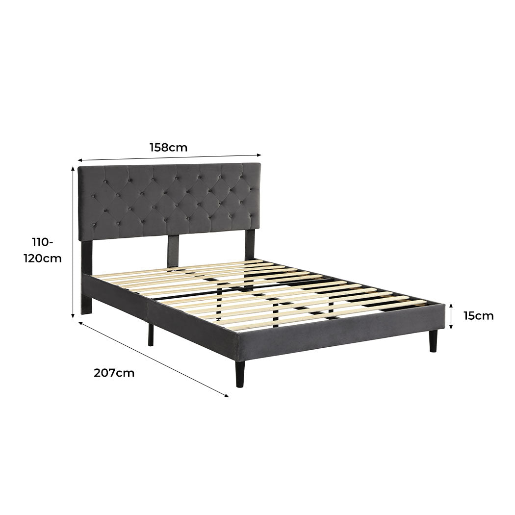 Levede Bed Frame Queen Size Mattress Grey-1954802930586619906