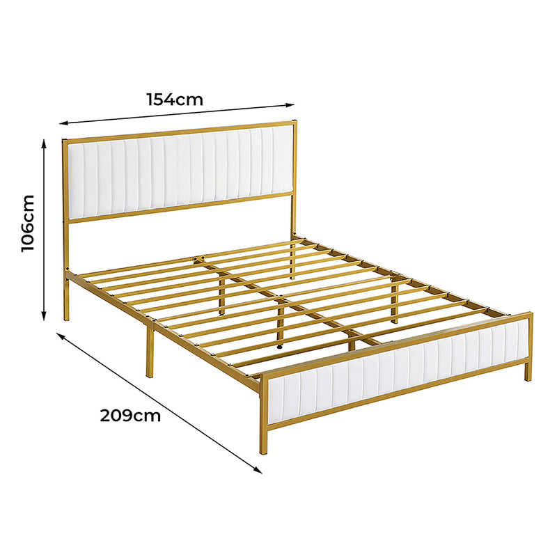 Levede Metal Bed Frame Under Bed Storage Queen Beige-1954802450573692930