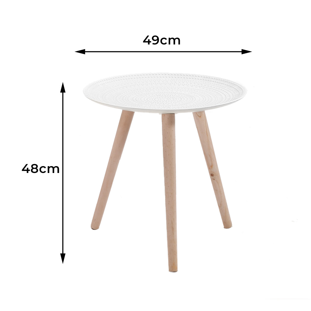 Levede Side Table Coffee Bedside End White-1954802978837893122