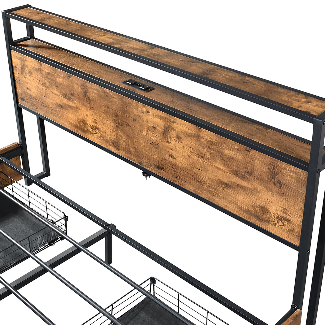 Levede Queen Bed Frame RGB LED 4 Drawers USB-1954802934869004291