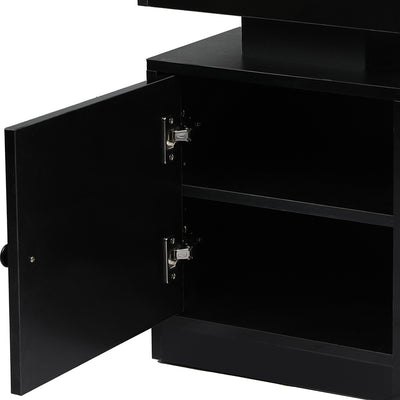 Levede Bedside Table USB Charger Outlet RGB Black-1954802384651816963