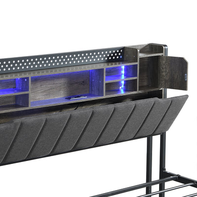 Levede Queen Bed Frame with Storage Headboard RGB LED-1954802450150068227