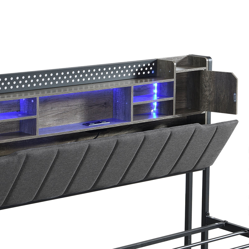 Levede Queen Bed Frame with Storage Headboard RGB LED-1954802450150068227